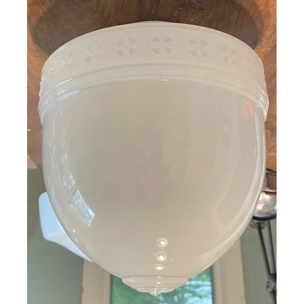 Antique X-Large Acorn Glass Shade Globe Schoolhouse Fixture Pendant 5